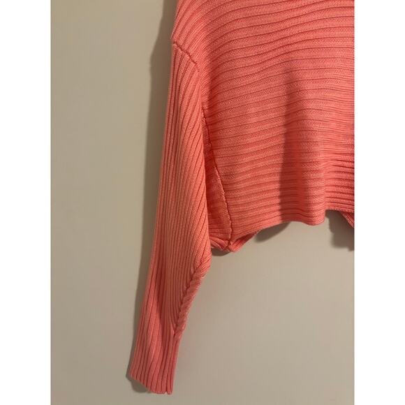 Anthropologie 525 Twist shrug front long sleeve ribbed knit crop sweater sz XS/S - Picture 10 of 12